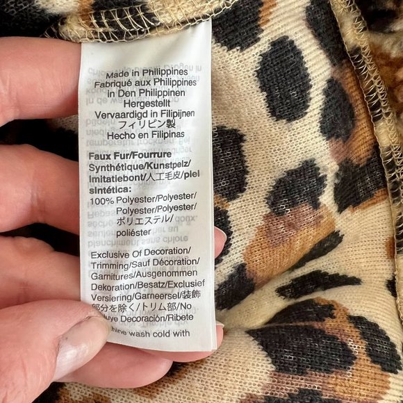 J.Crew Snap Collar Sherpa Sweatshirt in Leopard - L - Picture 8 of 8